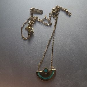 Gold and Turquoise Pendant Necklace